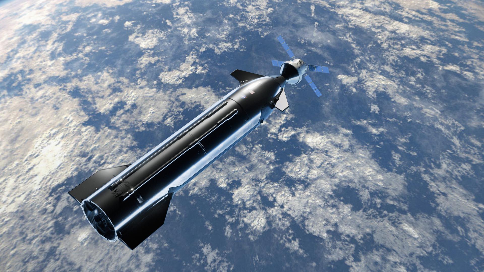 These artist’s concepts depict NASA’s Orion spacecraft and SpaceX’s Starship human landing system test article during rendezvous and docking operations as part of NASA’s upcoming Artemis III demonstration mission in low Earth orbit. NASA is working with two American companies to develop the human landing systems that will safely transport astronauts from lunar orbit to the Moon’s surface and back for future Artemis missions. For Artemis III, both SpaceX and Blue Origin will fly test versions, or test articles, of the crewed landers that will be used for future Moon landings. The lander test articles will launch by commercial rockets, while the Artemis III crew will launch to low Earth orbit in Orion atop the agency’s SLS (Space Launch System) rocket.